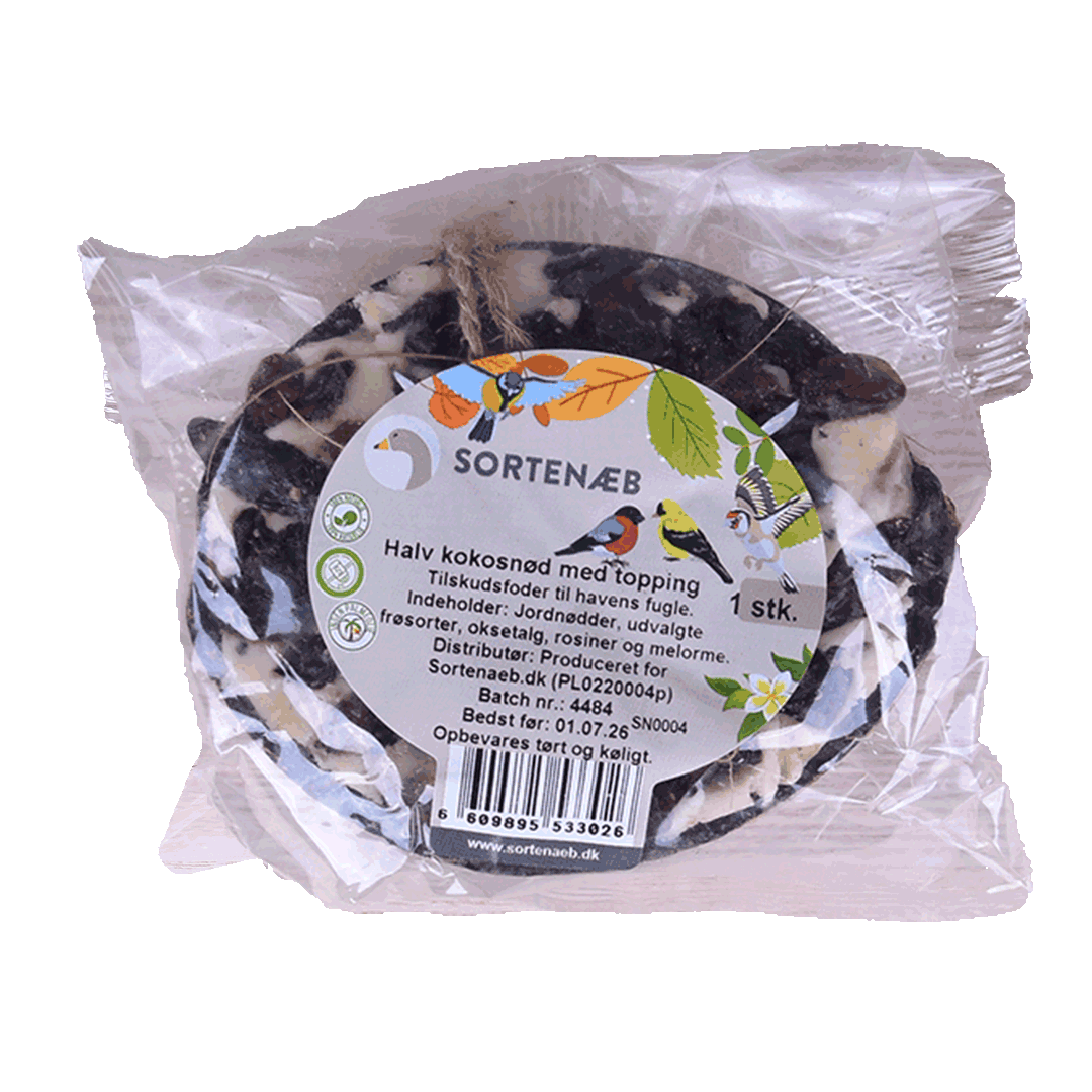 Schwarze Mischung aus halben Kokosnüssen mit Topping (gemischt) - Preis pro Stück!