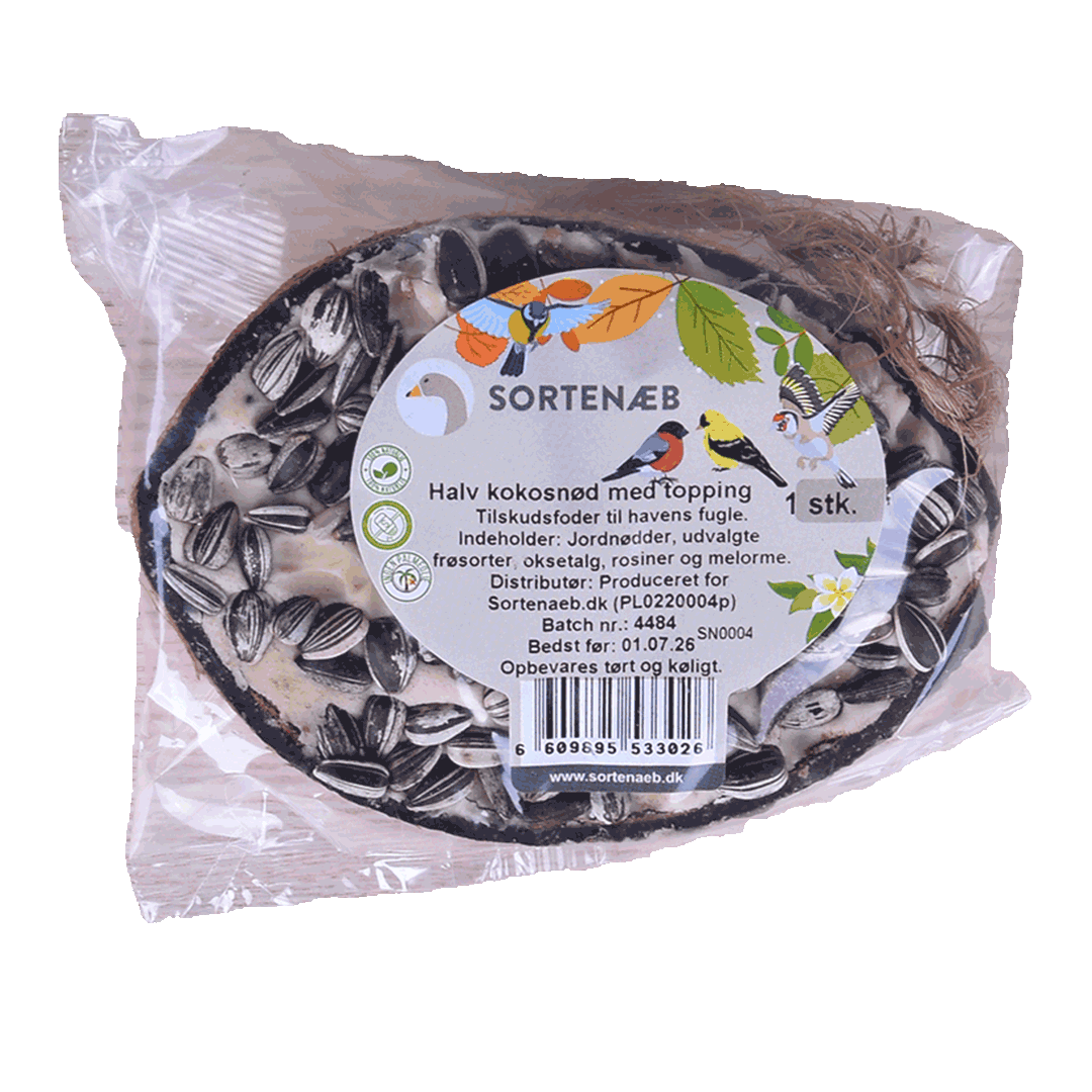 Schwarze Mischung aus halben Kokosnüssen mit Topping (gemischt) - Preis pro Stück!